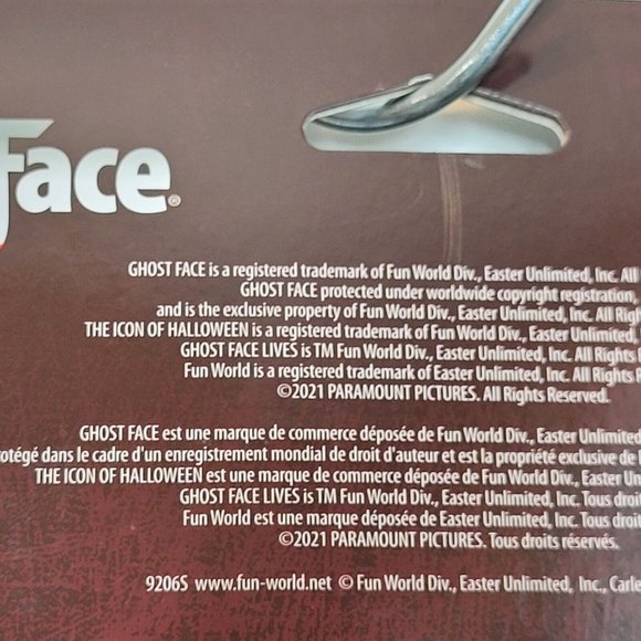 Ghost Face Lives Scream Mask Officially Licensed Fun World Ghostface Stab New - Picture 8 of 11